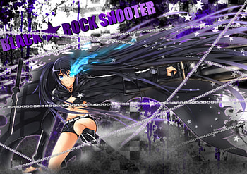 Black rock shooter, weaopn, sword, twintails, gun, blue eye HD wallpaper