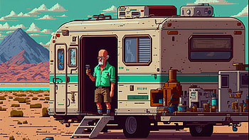 The Breaking Bad 8 Bit, breaking-bad, tv-shows, 8-bit, artist, artwork, digital-art, deviantart HD wallpaper