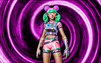 Tropical Punch Zoey, purple grunge background, Fortnite, vortex, Fortnite characters, Tropical Punch Zoey Skin, Fortnite Battle Royale, Tropical Punch Zoey Fortnite HD wallpaper