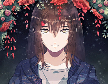 Anime, Flowers, Smile, Girl, Pretty HD wallpaper