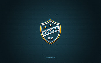 Club Aurora, Bolivia football club, yellow logo, blue carbon fiber background, Bolivian Primera Division, football, Cochabamba, Bolivia, Club Aurora logo HD wallpaper