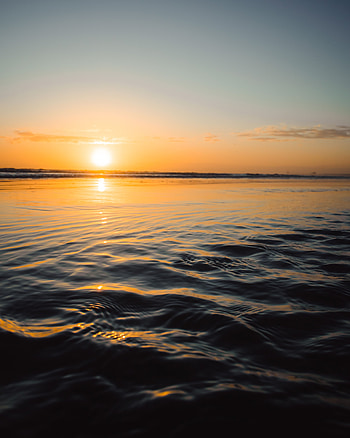 Nature, Water, Sunset, Sun, Twilight, Waves, Dusk HD phone wallpaper