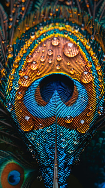 Peacock Feather, feather, colorful, blue, peacock, close-up HD phone wallpaper
