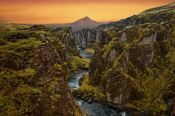 Landscape, stream, river, nature HD wallpaper
