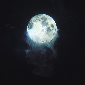 Smoke, Moon, Miscellanea, Miscellaneous, Darkness, Ball, Glow HD phone wallpaper
