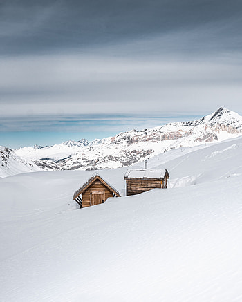 Winter, Nature, Houses, Mountains, Snow, Small Houses HD phone wallpaper