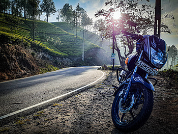 Morning senary, motor bike HD wallpaper