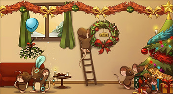 Cartoon, Holidays, Mice, New Year, Decorations, Christmas, Holiday, Christmas Tree, Vanity HD wallpaper