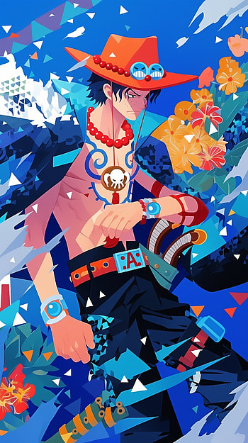 Portgas D. Ace One Piece Blue Anime , Anime, One Piece, Portgas D. Ace, blue anime HD phone wallpaper