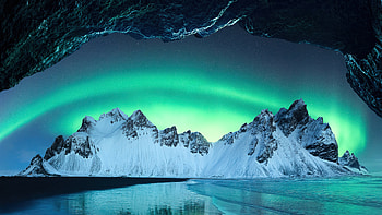 Aurora In Iceland Mountains , aurora, iceland, nature HD wallpaper