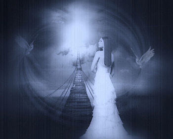 Light Through The Darkness, mystery, fantasy, magical, eyes, doves, woman HD wallpaper