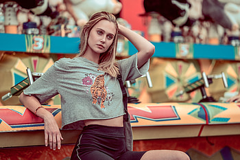 Blonde Girl Outdoors Hands In Hair, blonde, girls, model, outdoors HD wallpaper
