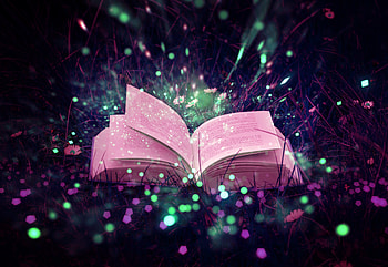 Book, magical lights, bokeh HD wallpaper