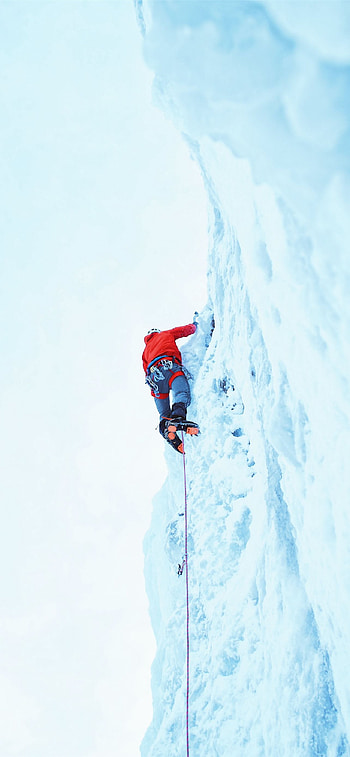 Climber, Snow mountain, Samsung Galaxy S4 HD phone wallpaper