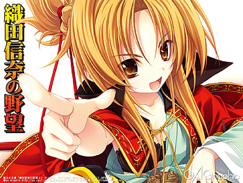 ambition of oda, white, school girls, cute, ga graphic, dress, pretty, samurai, red, cool, girls, funny, katana HD wallpaper