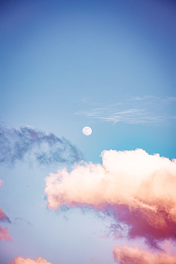 Nature, Sky, Clouds, Moon HD phone wallpaper