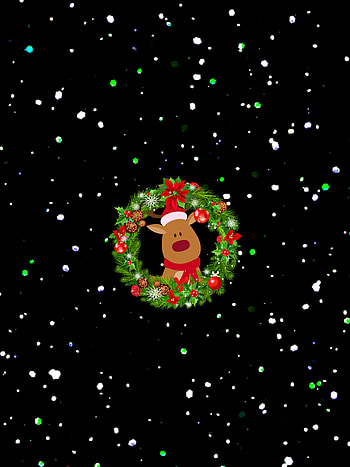 christmas, deer, wreath HD phone wallpaper