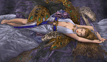 Relaxing Beauty, fantasy, art, digital, girl, serene, woman HD wallpaper
