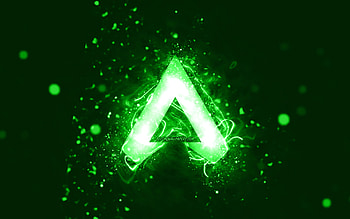 Apex Legends green logo, , green neon lights, creative, green abstract background, Apex Legends logo, games brands, Apex Legends HD wallpaper