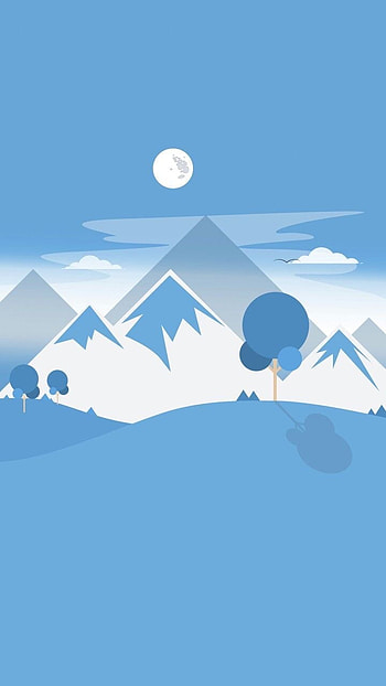 Winter Nature, cloud, sky, spring, moon, snow, peace, sun, trees HD phone wallpaper