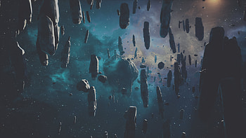 Falling Asteroid, asteroid, digital-universe HD wallpaper