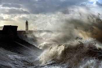 Nature, Sky, Waves, Building, Spray, Lighthouse HD wallpaper