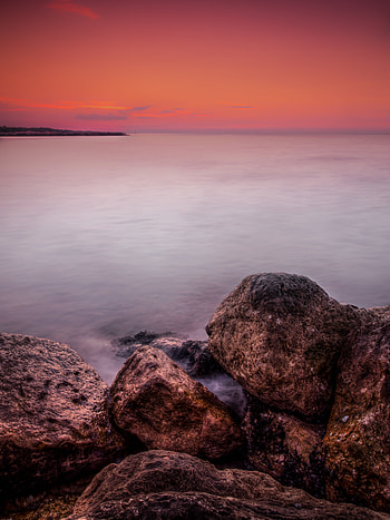 Nature, Sunset, Stones, Rocks, Horizon, Lumps, Blocks HD phone wallpaper