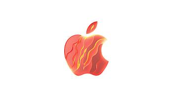 Apple Logo Red , apple, logo, computer, white HD wallpaper