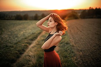 Beautiful Girl In Field , girls, model, field, outdoor HD wallpaper