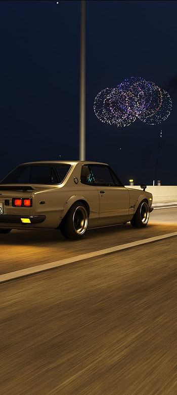 Skyline Hakosuka GTR, Shuto Expressway, automotive lighting, car, Assetto Corsa, Skyline GTR, Nissan HD phone wallpaper