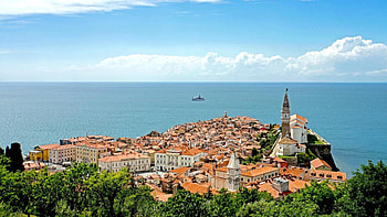 city of rovinj croatia on the istria peninsula, sea, yacht, city, tower, peninsula HD wallpaper