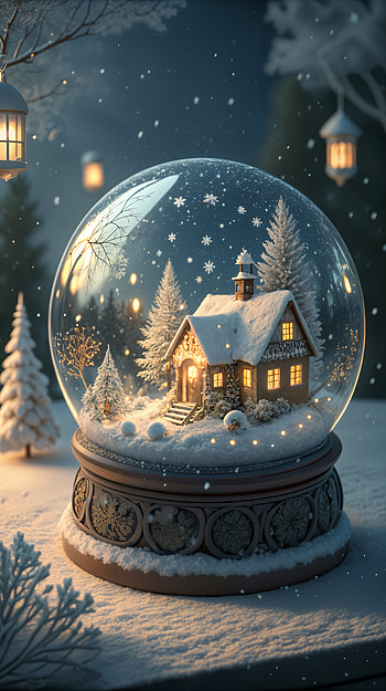 Winter Wonderland: Snow Globe , winter scene HD phone wallpaper