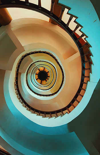 Architecture, View From Above, Miscellanea, Miscellaneous, Design, Construction, Ladder, Stairs, Spiral HD phone wallpaper