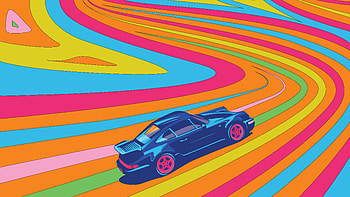 Psychedelic Porsche , porsche, colorful, cars, artist, artwork, digital-art HD wallpaper