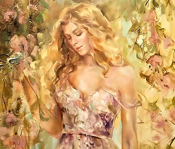 Pretty Woman in Art, Painting, Woman, pretty, Art HD wallpaper