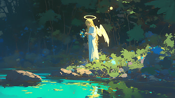 Angel Style Anime, angel, Anime, AI Art, anime angel HD wallpaper