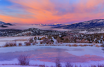 Nature, Mountains, Snow, Dawn, Usa, Horizon, Small House, Lodge, United States, Colorado HD wallpaper