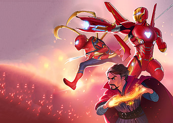 Iron Man Spiderman Doctor Strange Infinity War Hereos, iron-man, doctor-strange, spiderman, avengers-infinity-war, superheroes, deviantart HD wallpaper