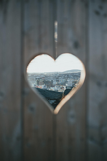 Cities, City, View, Heart, Hole HD phone wallpaper