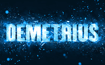 Happy Birtay Demetrius, , blue neon lights, Demetrius name, creative, Demetrius Happy Birtay, Demetrius Birtay, popular american male names, with Demetrius name, Demetrius HD wallpaper