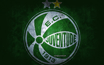 Juventude, Brazilian football team, green background, Juventude logo, grunge art, Serie B, Brazil, football, Juventude emblem HD wallpaper