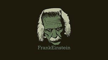 Albert Einstein Frankenstein Minimalistic Text HD wallpaper