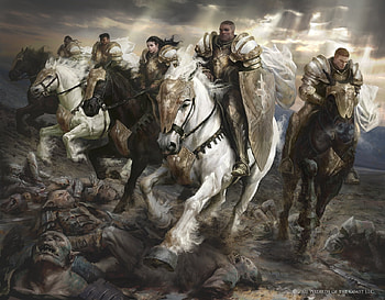 Valiant endeavor, horse, art, man, antonio j manzanedo, cal, knight, armor, fantasy, luminos HD wallpaper