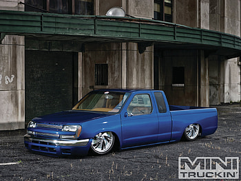 Diamond In The Rough, nissan, blue, low, truck HD wallpaper