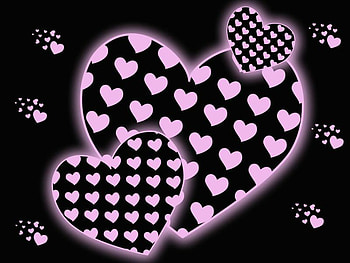heart for my fans and frndzzzzz, pink, black, heart, 3 HD wallpaper