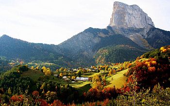 Nature, Houses, Mountains, Rock, Village, Height, Lump, Settlement, Hamlet HD wallpaper