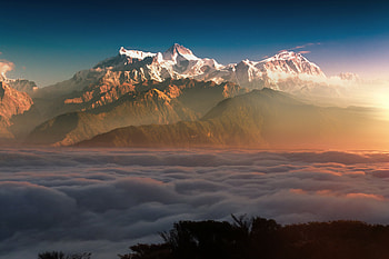 First Light Of Sun On Mountains, mountains, nature HD wallpaper