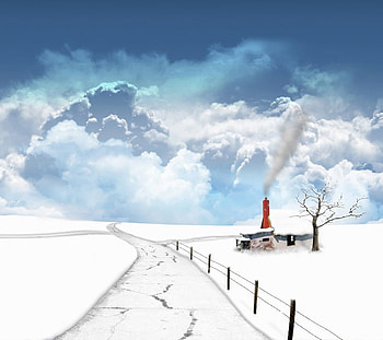 Winter approaches....., winter, white, background, season, painting, snow, clouds, paint, ice HD wallpaper
