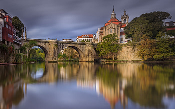 Amarante allure, Charming town, Riverside charm, Cathedral grandeur HD wallpaper