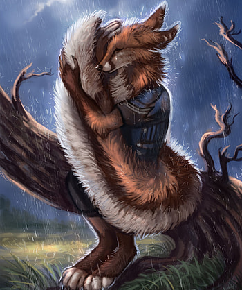 Art, Rain, Fox, Sadness, Tail, Sorrow, Take Shelter, Take Cover HD phone wallpaper